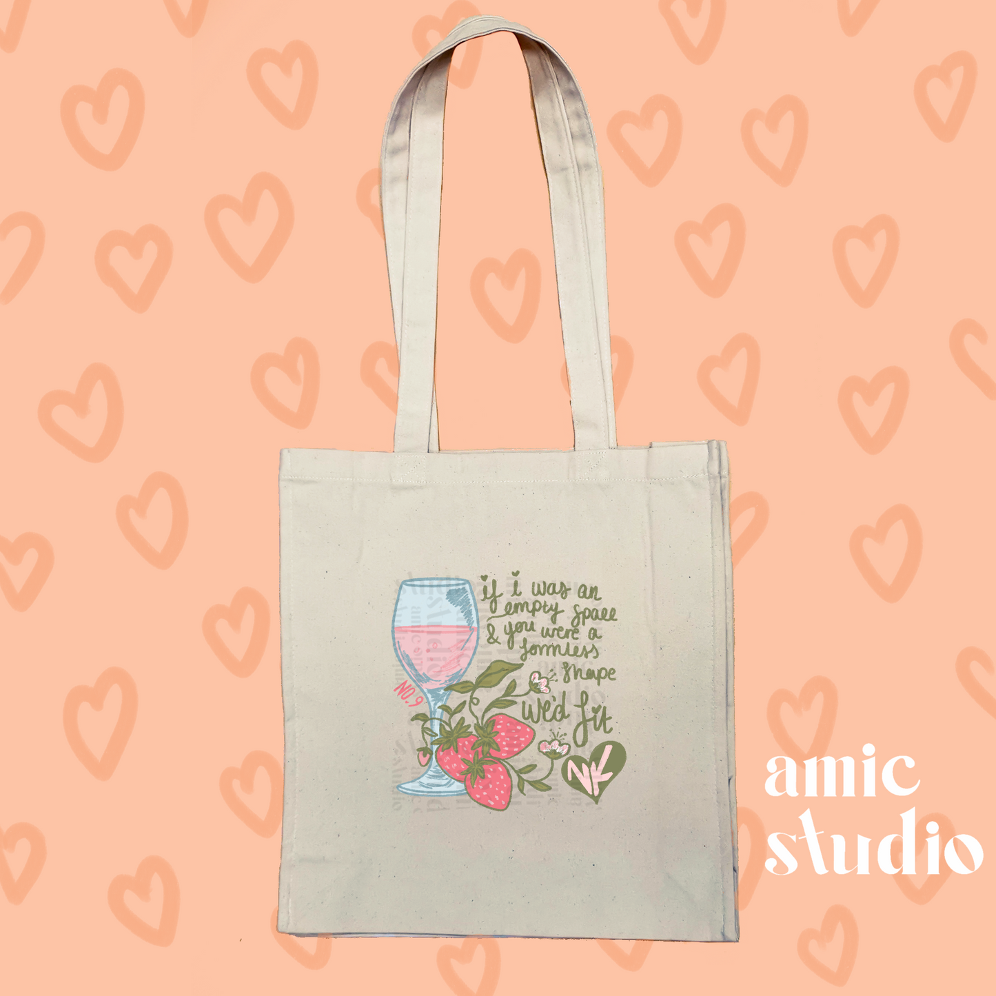 strawberry wine noah tote