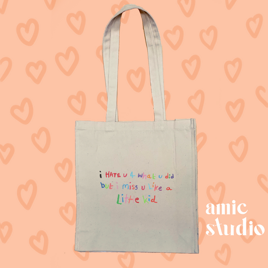 miss you like a little kid phoebe tote bag